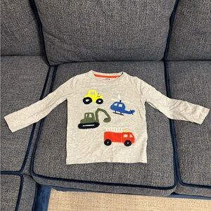Mini Boden Gray Long Sleeve with Colorful Vehicles